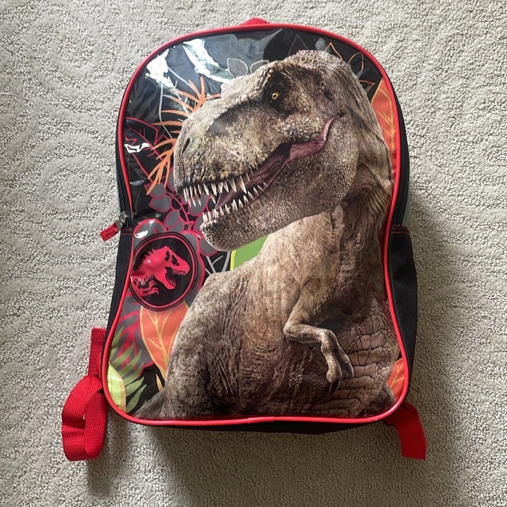 Jurassic World 15” Backpack- T Rex, Dinosaur Gray/Black